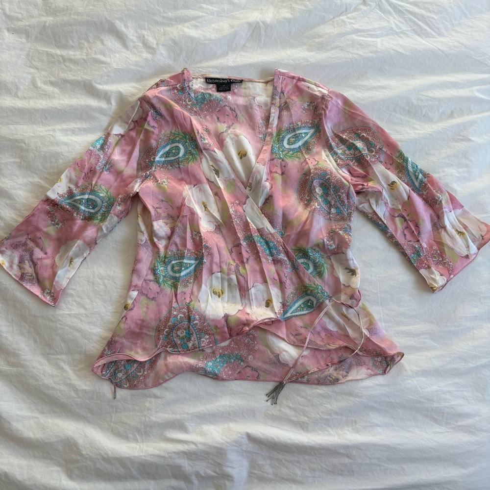 vintage silk wrap top